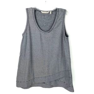 Soft Surroundings Waldport Striped Navy White Sleveless‎ Top Size M LIKE NEW